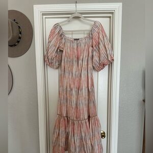 Chic Off-Shoulder Tie-Dye Midi Dress
